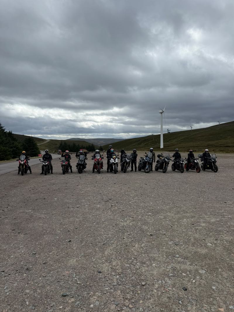 The whole crew lined up at the Lecht