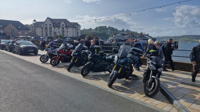 Lined up on the front, waiting on the ferry