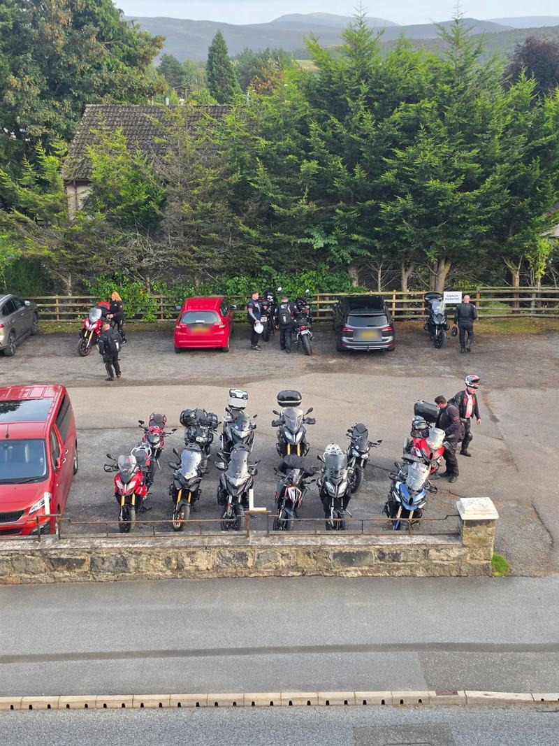 Friday evening, parked up at the hotel