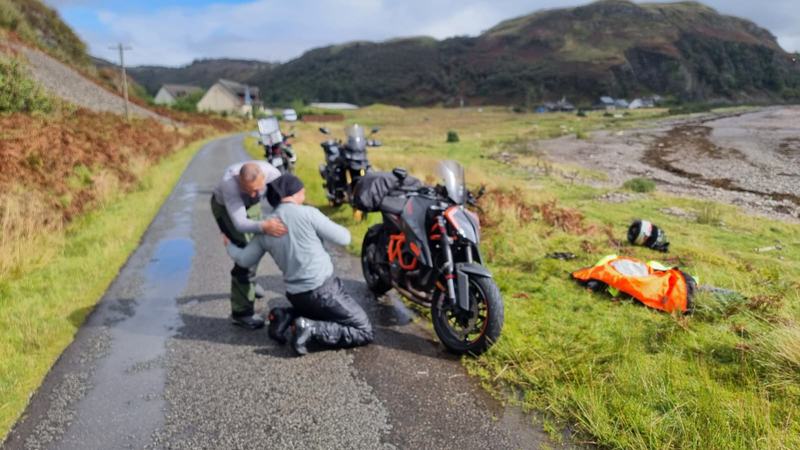 Roadside repairs, with a view